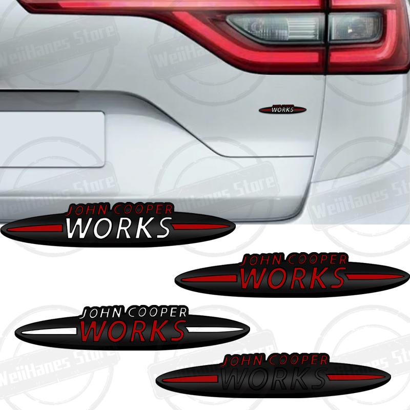 Metal For John Cooper Works Mini Cooper S JCW R56 R57 Countryman Clubman Paceman Grille Sticker Car Rear Trunk Body Emblem Badge qclyn77
