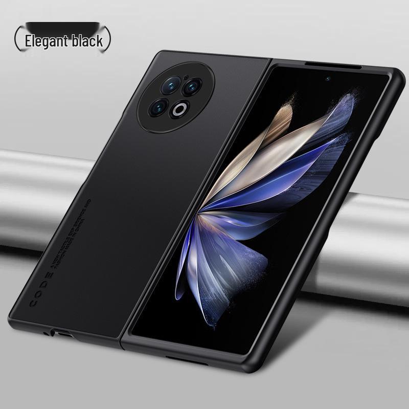 Vivo X Fold5 Роскошный кожаный бизнес-защитный чехол – Защита от падений, Однотонный дизайн с текстурой кожи