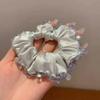 Minimalist & Versatile Rhinestone Trim Satin Scrunchie - Solid Color, Durable Hair Tie for Office Women, Suitable for High Ponytails & Updos