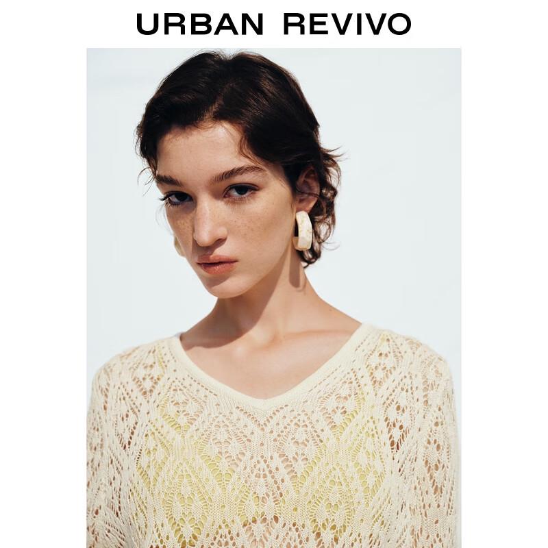 Женский ажурный трикотажный топ UR Осень 2025 свободного кроя