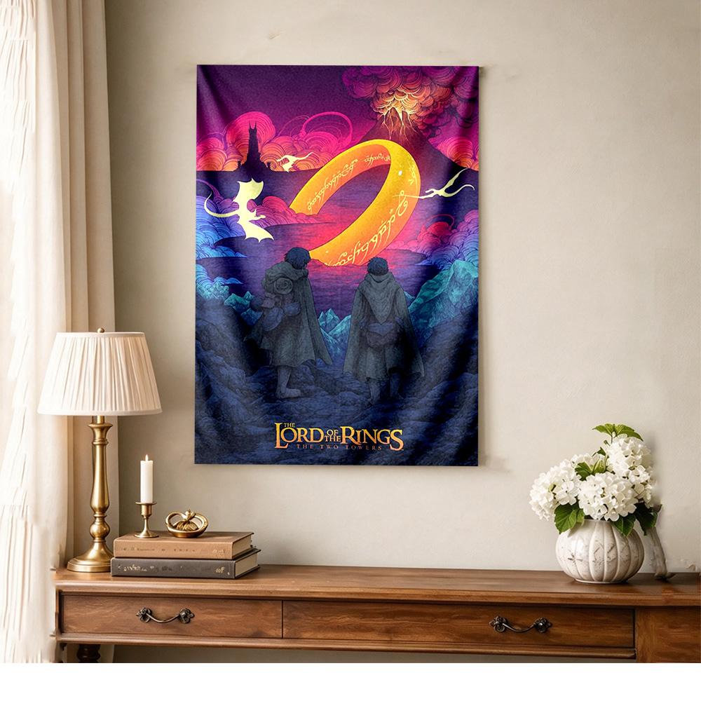 Lord Rings Boho Wall Tapestry Handmade Look Made for Balcony Reading Corner Dorm Wall Year-Round Boho Decor Gift for Birthday