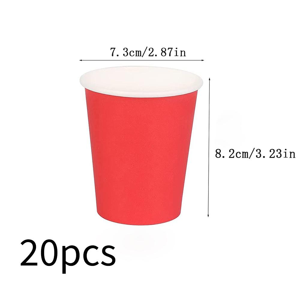 20 шт. 9 унц. Одноразовые бумажные стаканчики Кофейные стаканчики для принадлежностей для украшения вечеринки Пикник Путешествия Красный Зеленый Черный