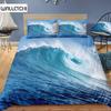 Комплект постельного белья из 3 предметов с 3D-цифровой печатью, индивидуальное одеяло, пододеяльник, комплект с пейзажем, морской поверхностью, пляжем, домом, королевой, одеялом, наволочкой