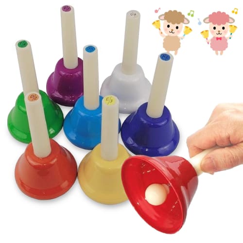 VICHE CATT Musical Bells, Hand Bells, 8 Notes, Musical Instrument, Bell Toy, Percussion Instrument (Large Size)
