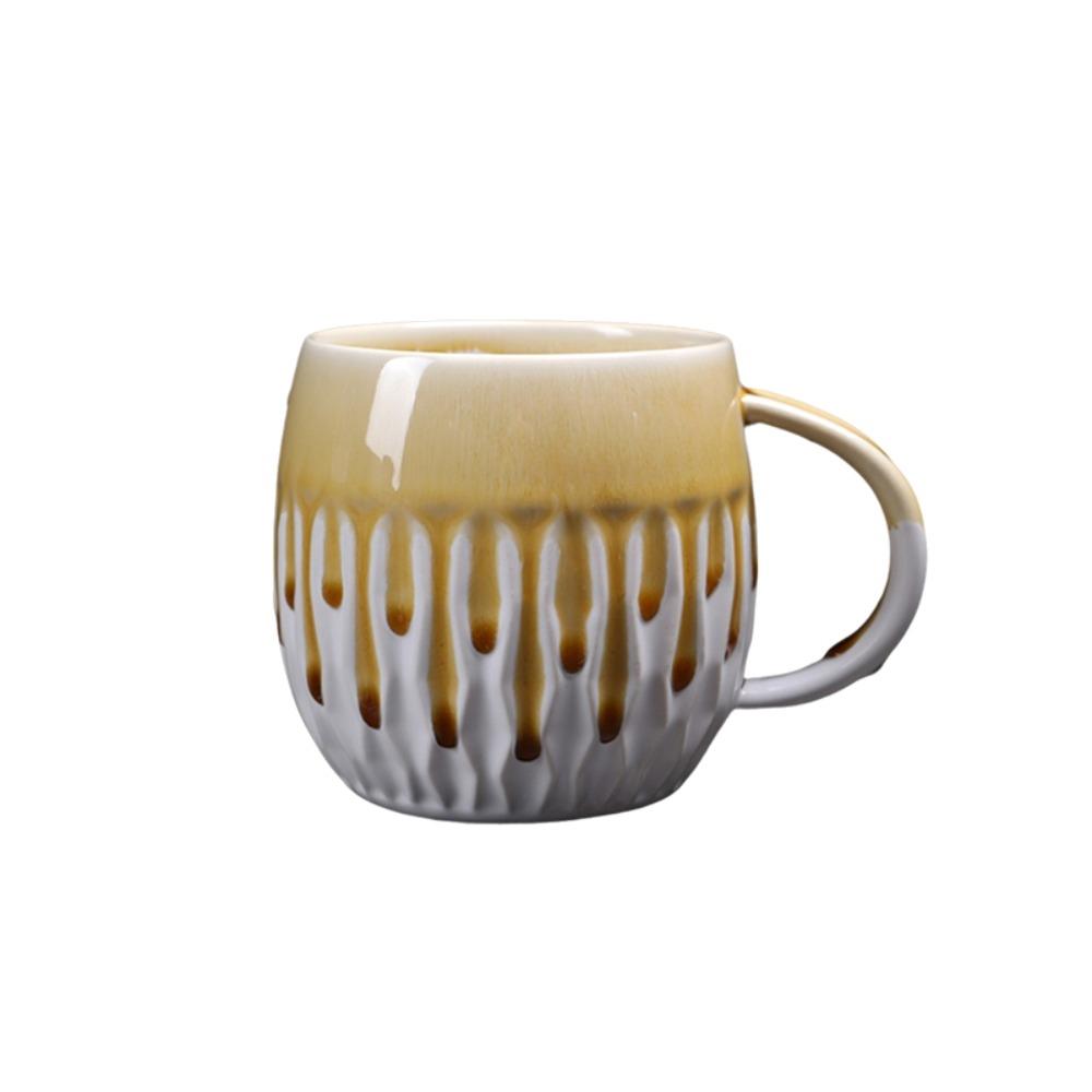 Unique 600ml Kiln-Changing Coffee Mug Ceramics Microwave Safe Breakfast Cup Large Capacity Milk Cup Living Room