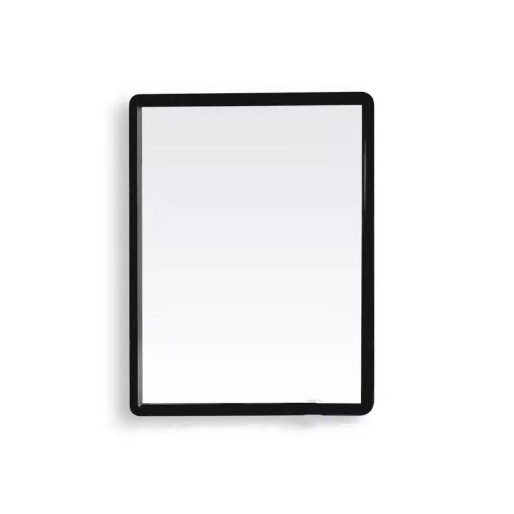 Rectangle Wall Hanging Mirror Wall-Mounted Metal Framed Dressing Mirror Black White Rounded Corner Makeup Mirrors Bathroom