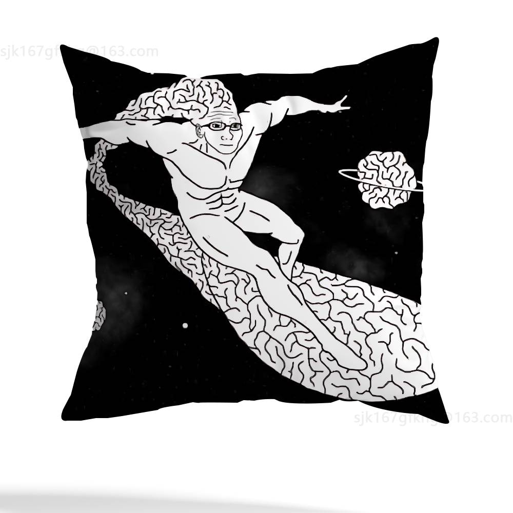 Wojak Soyjak Pillow Case Sofa Living Room Bedroom Headboard Backrest Cushion Square Cushion Nap Time