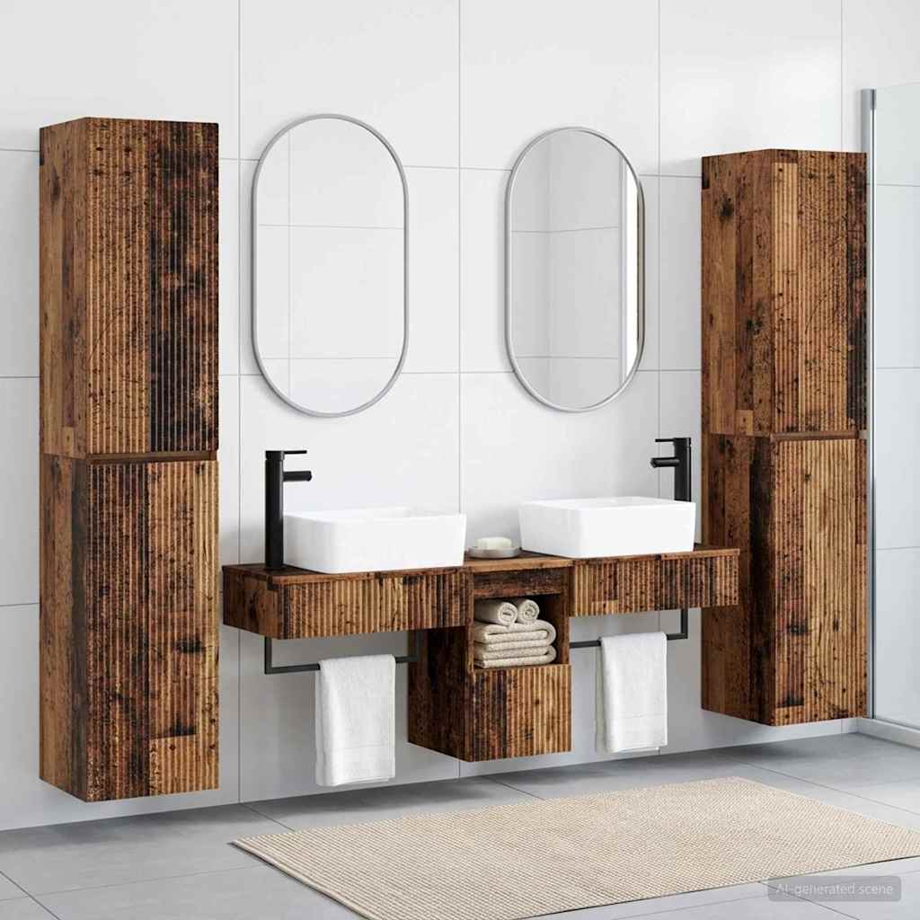 Bathroom Furniture Set 5 pcs Reclaimed Wood 33 x 34.5 x 160 cm