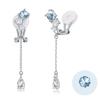 Blue Topaz Earrings for Women Popular November Birthstone Hypoallergenic Silver 925 Earrings Drop Brand Stylish Anniversary Birthday Day White Day