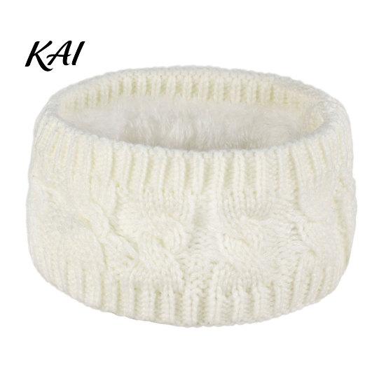 Stretchy Acrylic Ear Warmer Winter Knitted Headband for Women, Soft Fleece Lined Thermal Hair Fashionable Accessories Band, Thickened Plush