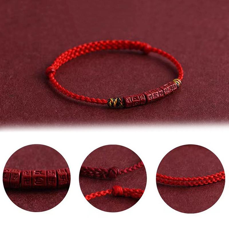 Браслет ручной работы из бусин киновари с красным узлом и веревкой, браслеты на удачу для женщин, мужчин, влюбленных, лучших друзей, ювелирные изделия, аксессуары, подарки