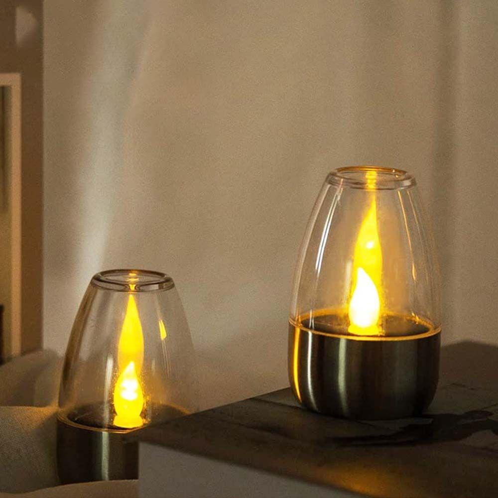 Солнечный свет в форме свечи, светодиодный светильник из нержавеющей стали, прочный чайный светильник, сад