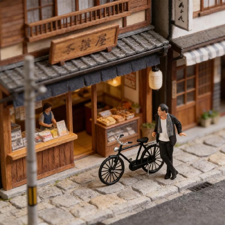 1:Ручная роспись миниатюрных фигурок в масштабе 1:64 для диорам, реквизита, коллекционеров, фотографий. Реалистичные модели фигурок джентльмена на велосипеде.