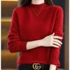 YYFS Women's Fashion Casual Fall Winter Solid Color Print Long Sleeve Half Turtleneck Tops Women's Clothing Woolen Knitwear Sweaters