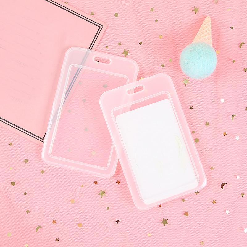Transparent Card Set Custom Plastic Bus Card Cover Badge Protector