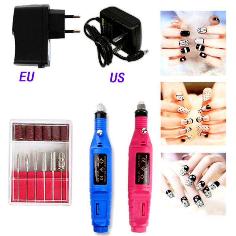 Electric Nail Art Pen Salon Manicure Pedicure Drill File Polish Tool EU US Plug Fashion