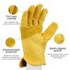 Labour Gloves Yellow Head Layer Cowhide Work Gloves Anti-Cut Driver Handling Wear Resistant Labour Gloves Vintage