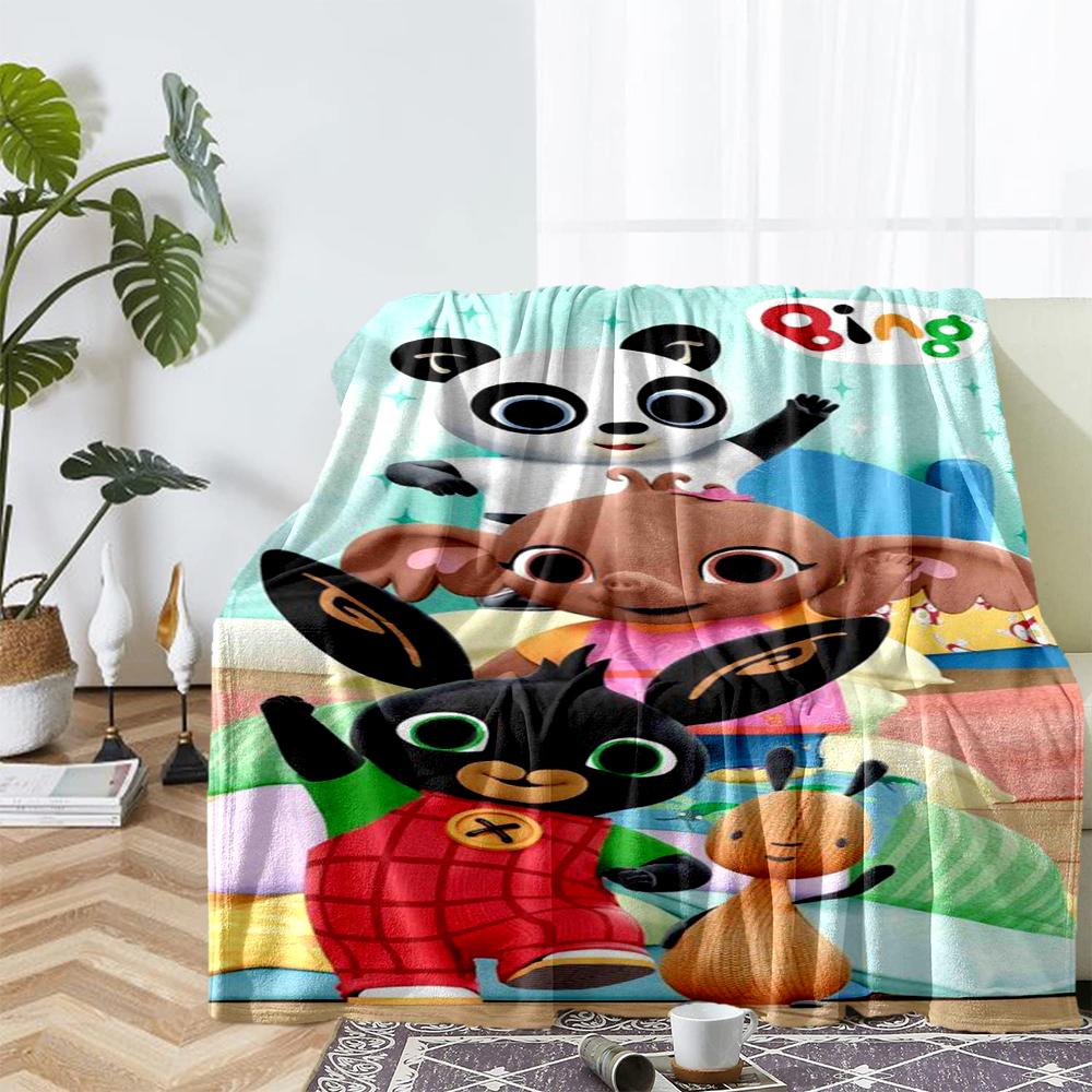 Bing Theme Printed Blanket - Perfect for Couch, Bed, Travel & Outdoor Use | Machine Washable, Cozy & Durable.