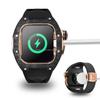 Для Apple Watch Series 11 46MM Черный Углеродный Золотой Титановый Корпус С Фторкаучуковым Ремешком Мод Комплект S10 Ремешок для Часов