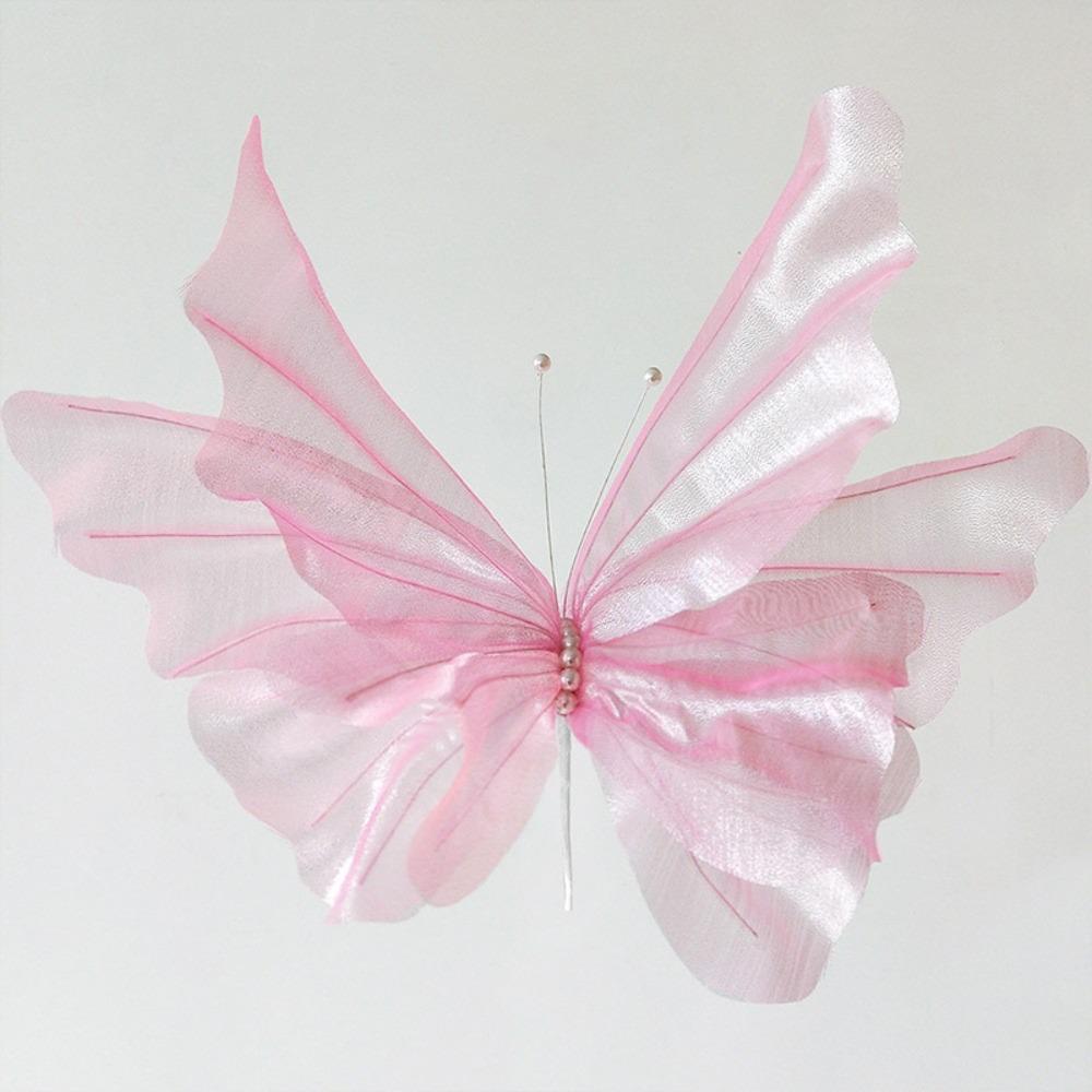 Colorful Artificial Butterfly Flowers Silk Photography Props NEW Flower Head Wall