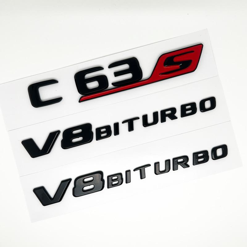 Car Tuning For Mercedes Benz AMG C Class W204 W205 C63 C63S Letter Logo 3D ABS Sticker Car Rear Trunk Emblem Nameplate Decals ZA1