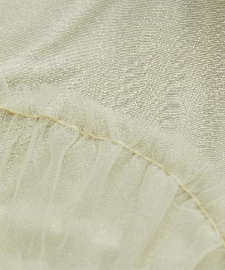 Топ из тюля комбинированный с ламе желтый размер F женский пуловер, BVM14200, (80),