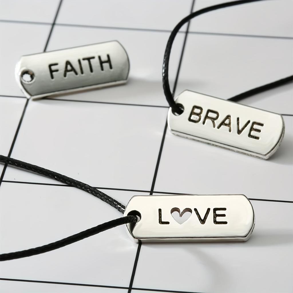 40pcs Engraved Motivational Word Charms - Silvery Zinc Alloy Pendants for DIY Jewelry, Necklaces, Bracelets & Keychainsing