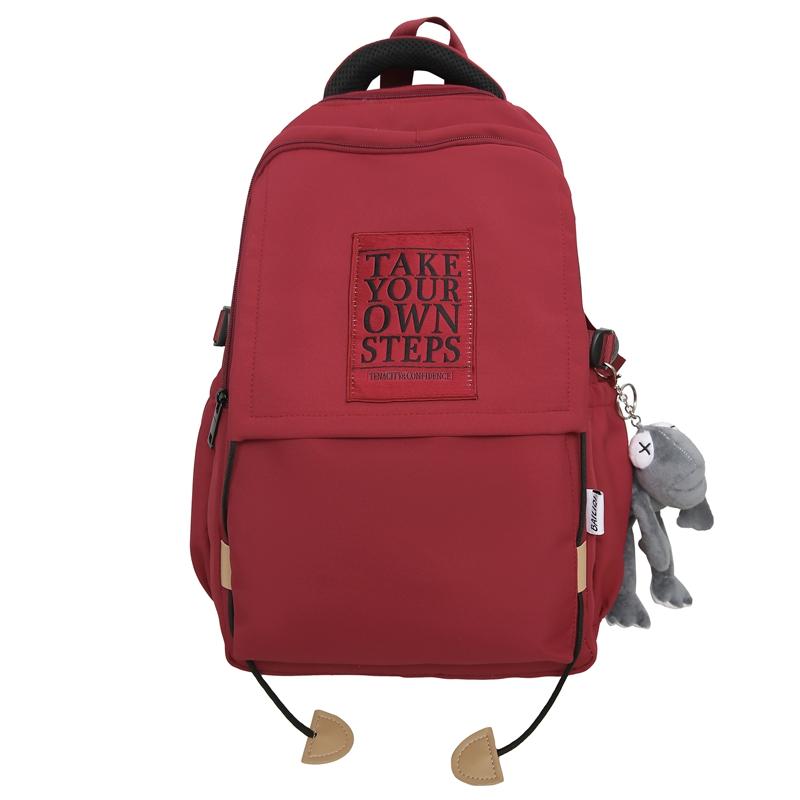 Большая вместимость школьного рюкзака для студента, женский дорожный рюкзак, однотонный мужской рюкзак с буквами