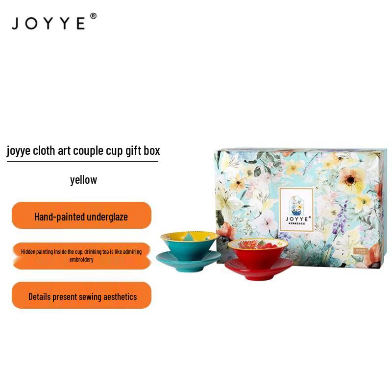JOYYE Artistic Ceramic Couple Tea Cup Gift Set