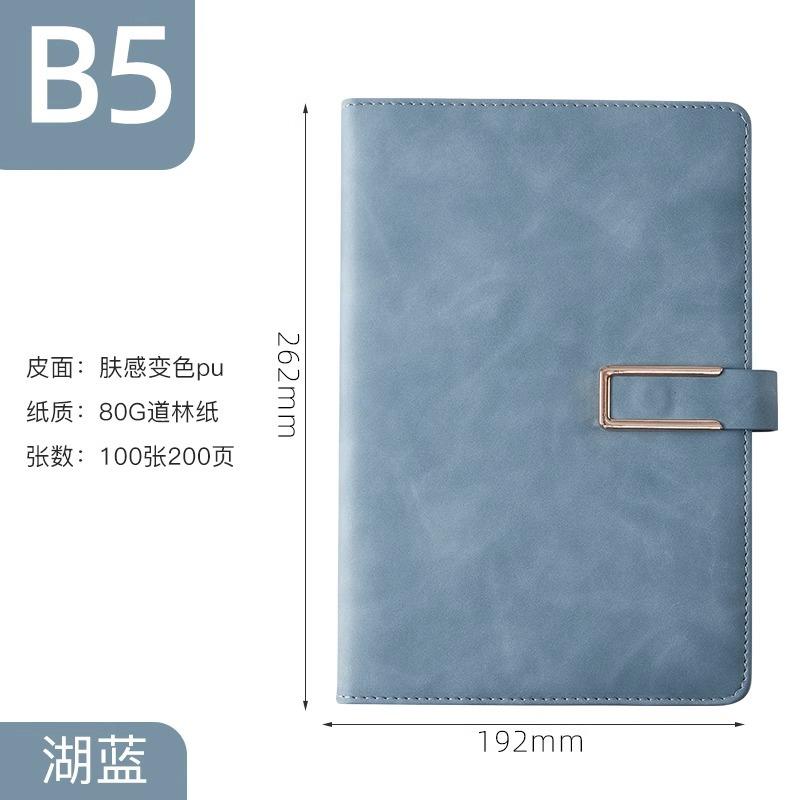 Customized A3 Hardcover Leather Bound Notebook with Logo Buckle 100 Sheets Thermal Binding for Office Business Meetings Record