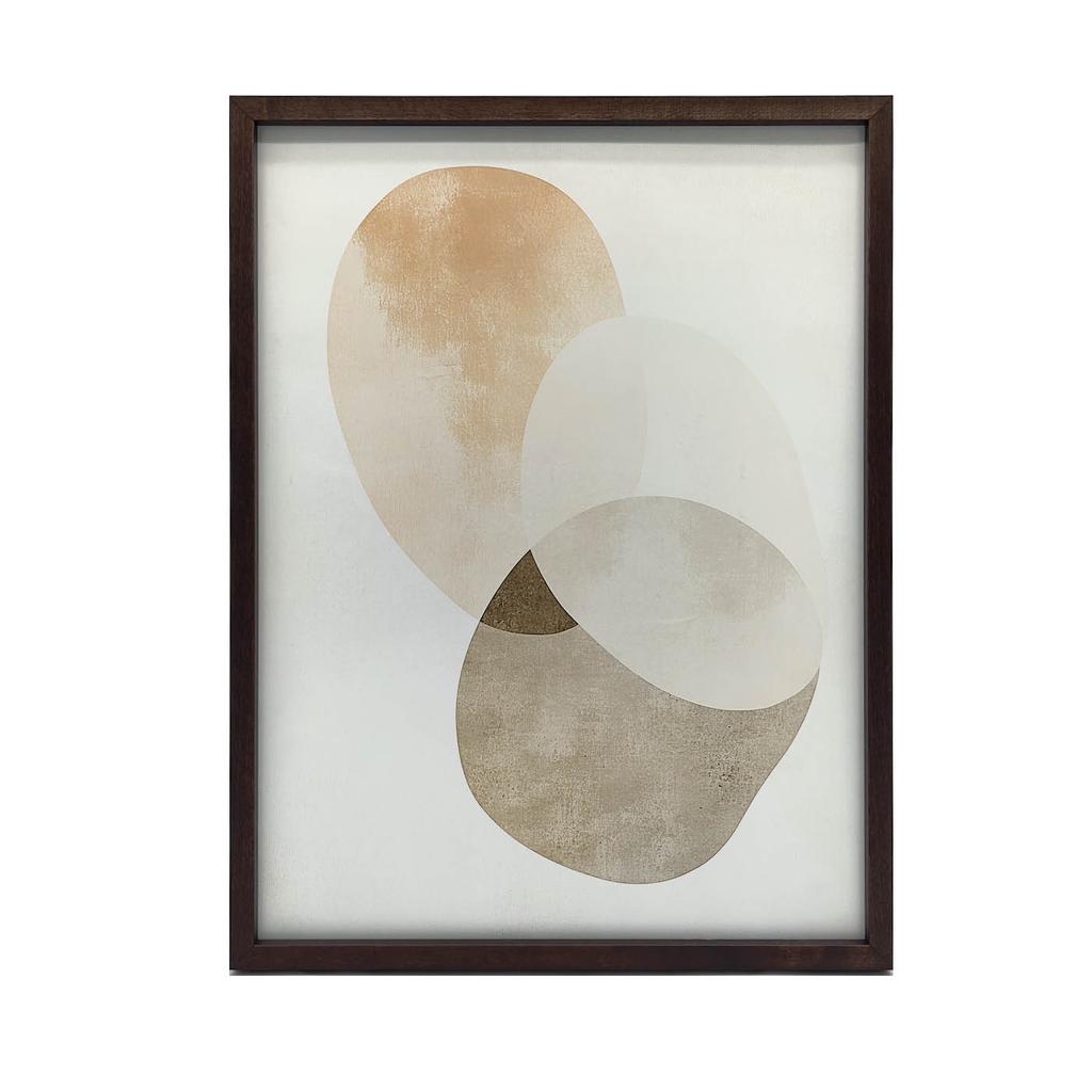 Abstrakcyjne Koła - Minimalistyczna Sztuka Abstrakcyjne Koła - Minimalistyczna Sztuka, 40X50 Cm, Rama Aluminiowa Złota, Papier Matowy 230 Gsm