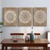 Mandala Boho Wall Art Canvas Painting Poster Print Brown for Rustic Bedroom Office Home Decor Pictures Bathroom Geometry