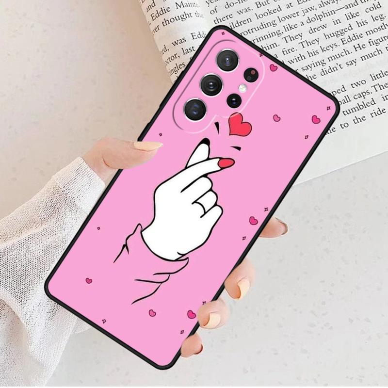 Чехол для телефона Kpop Пальцевое Сердце Для Samsung Galaxy S25 S23 S30 S8 S21 S20 FE S24 S22 Note 10 20 Plus lite Ultra