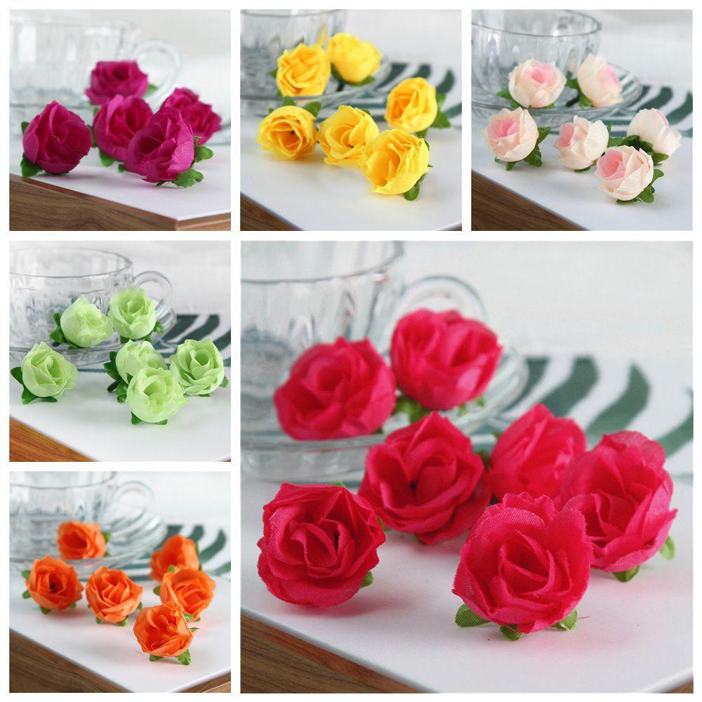 20/50pcs DIY Craft Beautiful Floral Wedding Decoration Artificial Rose Flower Heads Fake Bouquet