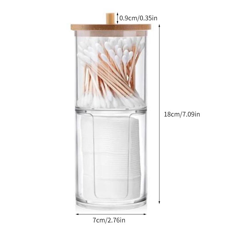 Коробка для хранения ватных палочек, переносной круглый контейнер, 2-в-1, бытовая косметика, ватный диск для хранения и снятия макияжа, ватная коробка