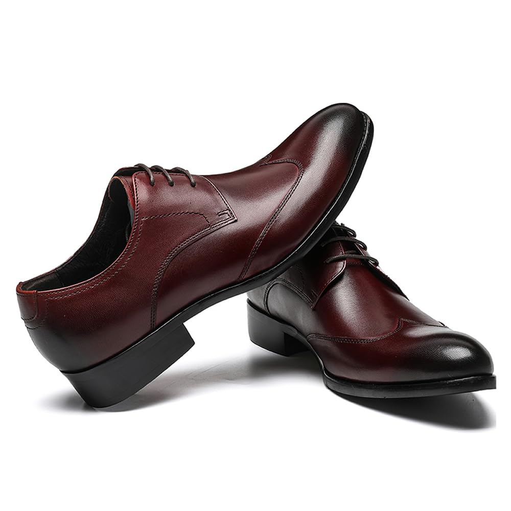 Туфли Business Outer Straight Wing Genuine Leather [ASTONMJAZZ], Мужская обувь, Wings, Tip, Tip, Мужская кожа, Туфли, Черный/Вино-красный/коричневый (Красное вино,