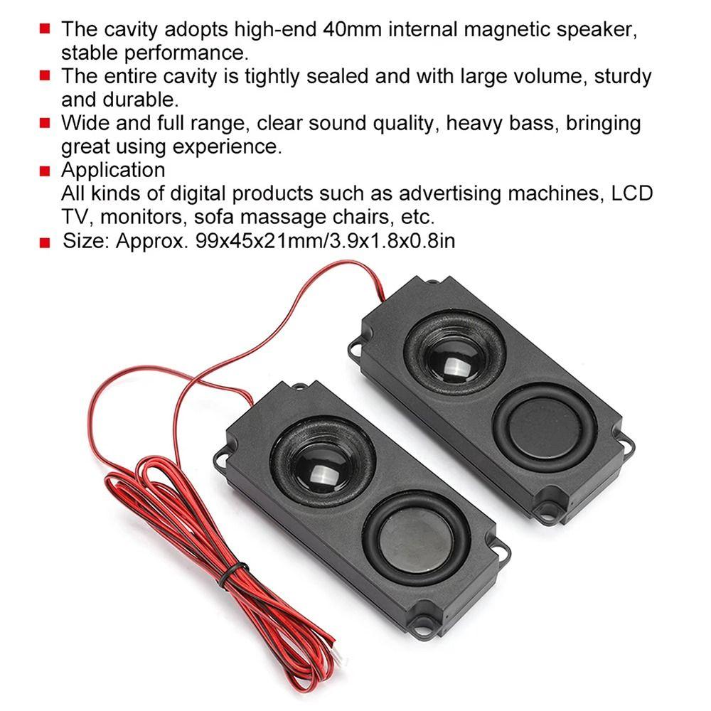 2Pcs 40mm Audio Cavity Speaker for LED TV Monitor Portable Audio Equipment