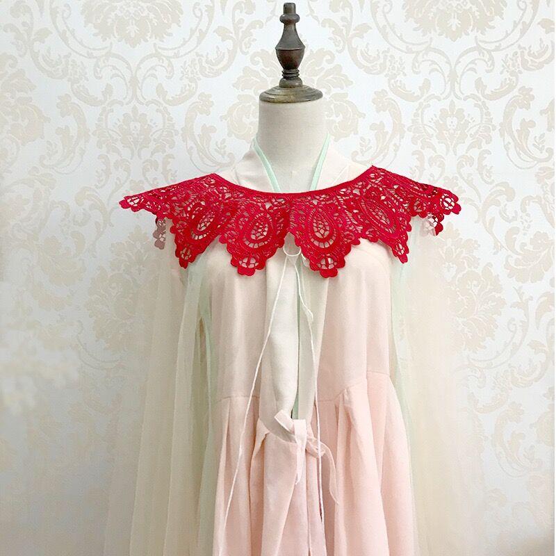 Three Styles Cotton Fake Collar Shawl Wrap Hollow Out Floral Doll Collar Detachable Shirt False Collar Blouse Top Accessories