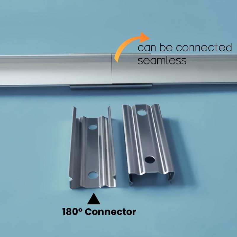 0.5m Recessed U-Type LED Aluminum Profile Silver/Black Channel Holder Milky Diffuser Closet Cabinet Shelf Linear Bar Strip Light