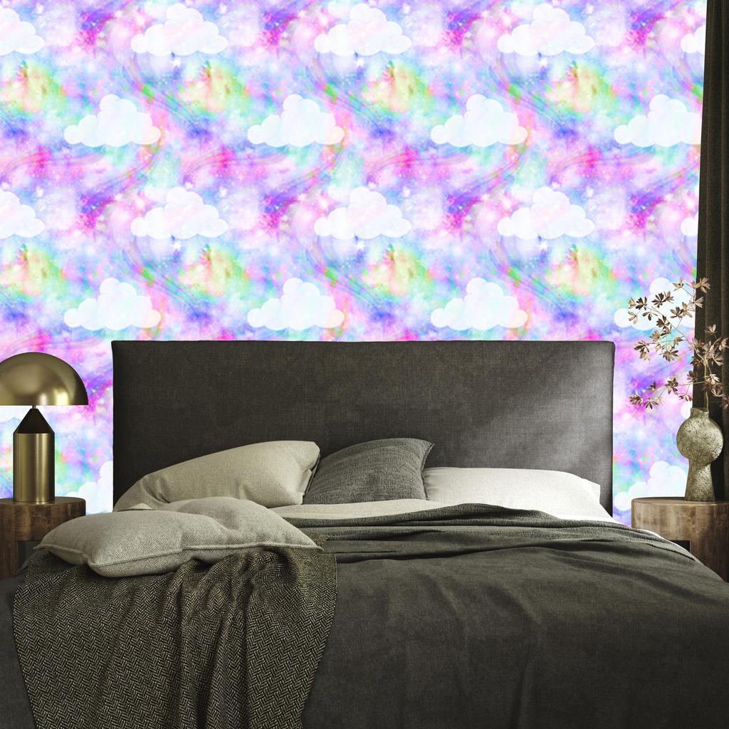 Clouds with rainbows wallpaper for living room and bedroom 50x1000