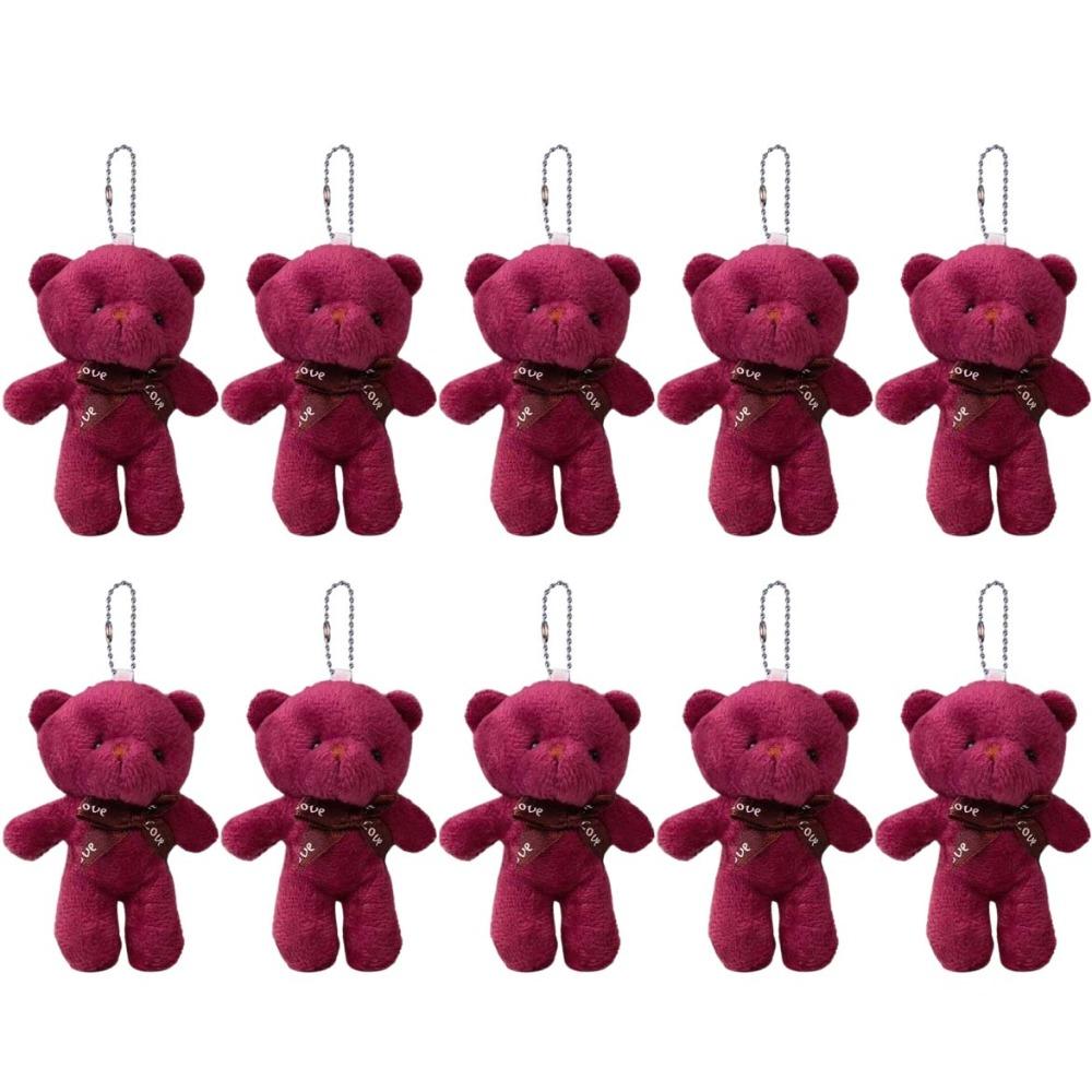 10Pcs Cartoon Animal Little Bear Plush Toy Stuffed Bear Plush Dolls Holiday Gift