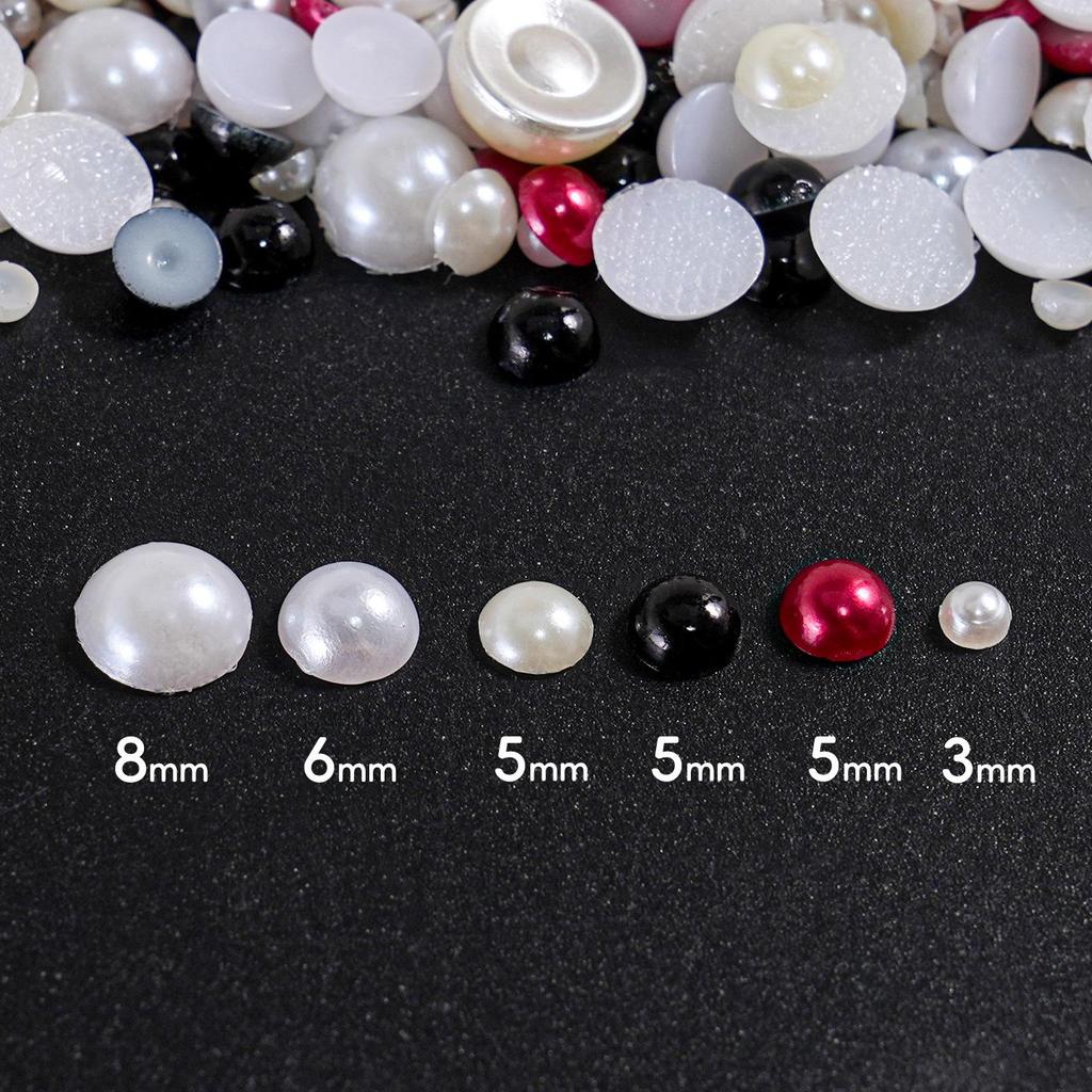 Жемчужные полукруглые бусины из АБС-пластика для изготовления бижутерии, аксессуаров для волос, патчей на телефон, сережек, дизайна ногтей, поделок своими руками