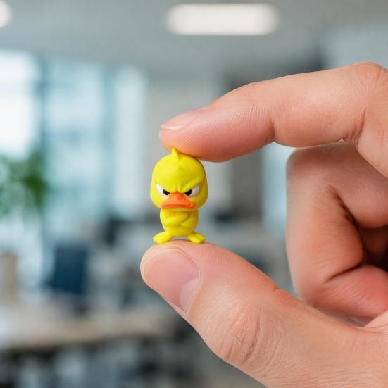 Персонализированная настольная игрушка, 3D-печатная фигурка сердитой желтой утки, забавное украшение для домашнего офиса, милая миниатюрная фигурка для современного пластикового украшения