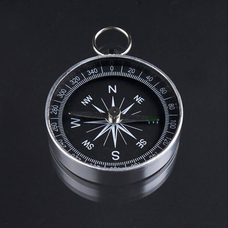 Silver Mini Portable Pocket Compass For Camping Hiking Outdoor Sports Navigation