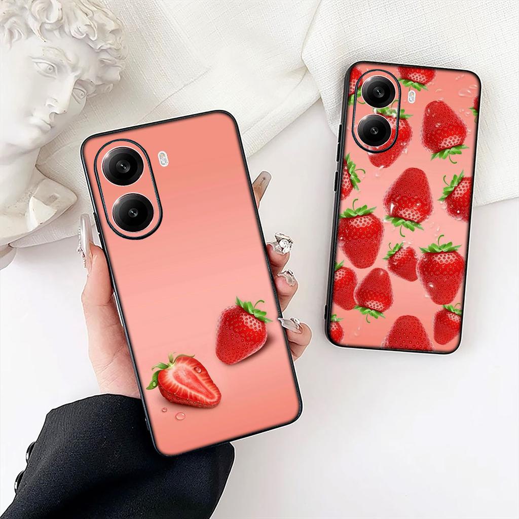 Cherry Strawberry fruit Summer Phone Cover for Samsung Galaxy S22 S21 S20 FE Ultra Plus A35 A36 A37 A33 A34 A04 A71 Case