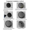 Air Vent Cover Exhaust Pipe Vent Cover Grille Cover Stainless Steel Vent Flat Ducting Air Vent Wall Inlet with Built-in Fly Screen Mesh Ventilation