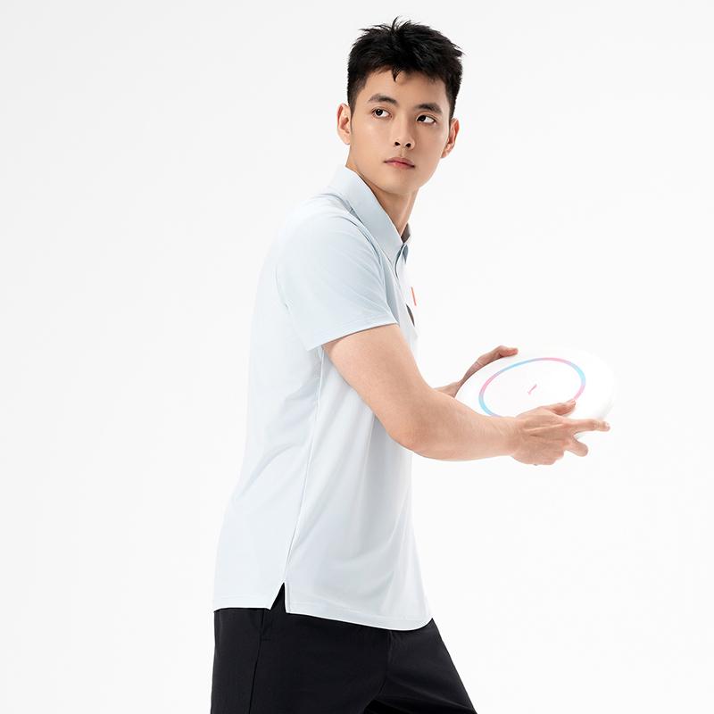Men's Li-Ning Polo Shirts Unisex First Frost Blue Moderate