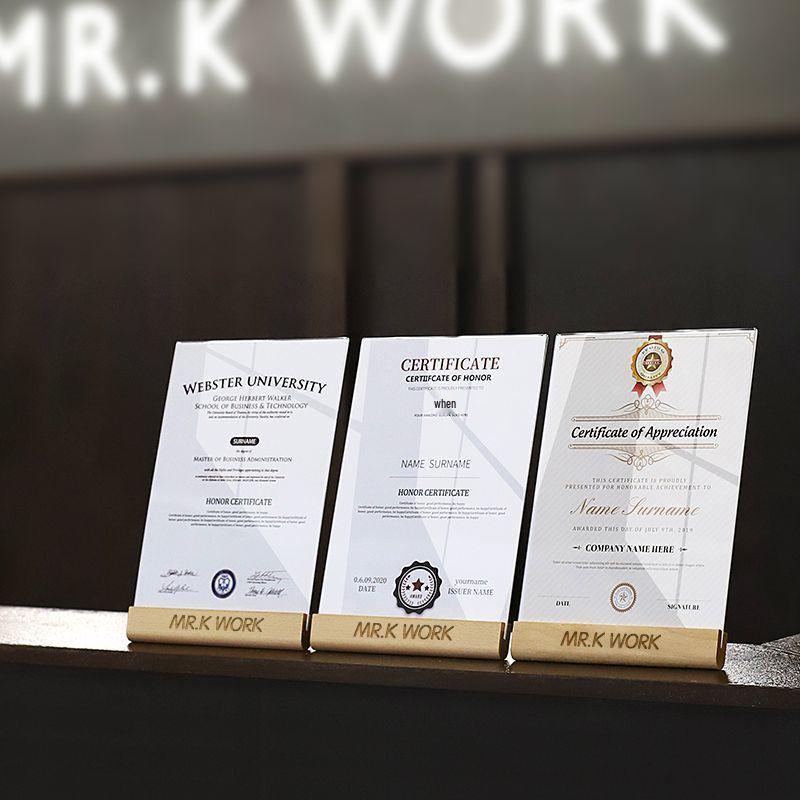 Рамка для сертификата из высококачественного хрустального стекла формата А4 для награды «Отличный сотрудник»