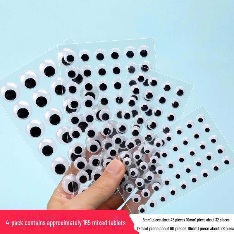 Красочные самоклеящиеся подвижные глаза с ресницами для поделок своими руками