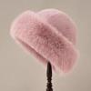 Cold Fluffy Fur Bucket Hat Thicken Plush Fisherman Hat New Berets  Women